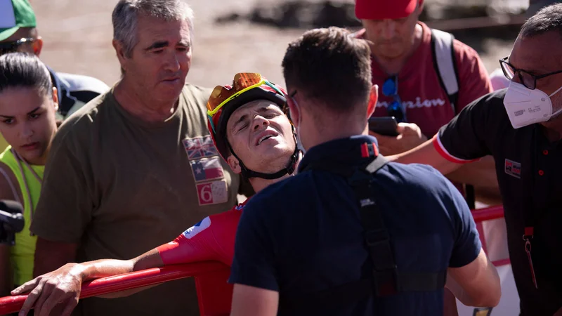 Fotografija: Evenepoelova prednost se topi. FOTO: Jorge Guerrero Afp