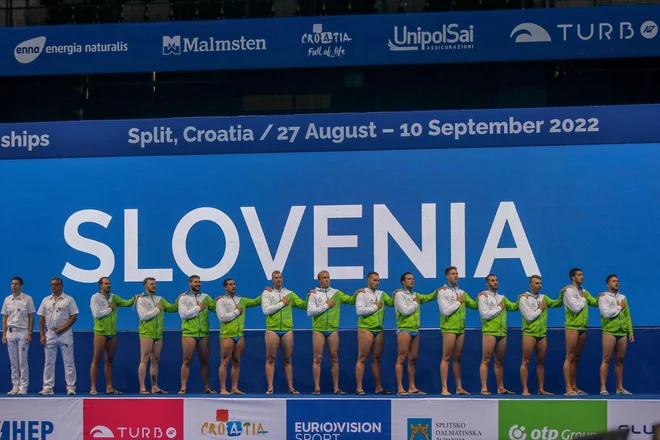Slovenska reprezentanca v vaterpolu se je v Splitu vrnila med najboljše na stari celini. FOTO: Aleksander Sokler/ZVDS