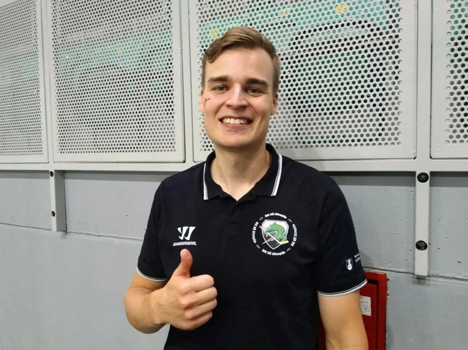 Joona Erving, finski branilec pri SŽ Olimpiji, se že zelo veseli novega dvoboja s svojimi rojaki pri TPS. FOTO: Miha Šimnovec