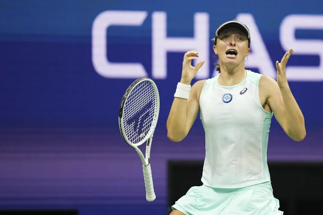 Vodilna na ženski teniški lestvici ATP Poljakinja Iga Šwiatek bo na OP ZDA lovila svojo drugo letošnjo zmago na velikih slamih. FOTO: Danielle Parhizkaran/Usa Today Sports
