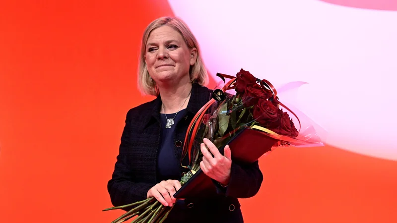 Fotografija: Levi tabor pod vodstvom trenutne premierke Magdalene Andersson, ki ga sestavljajo štiri stranke, je osvojil 48,8 odstotka glasov. FOTO: Tt News Agency/Reuters