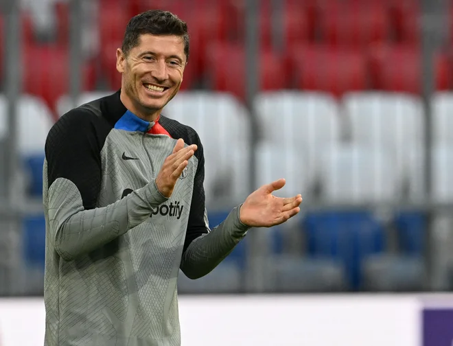 Robert Lewandowski se odlično znajde na štadionu Bayerna. FOTO: Christof Stache/AFP
