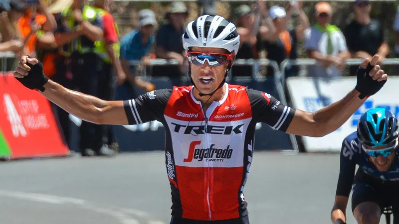 Fotografija: Richie Porte po koncu preizkušnje v Adelajdi januarja 2019. FOTO: Brenton Edwards/AFP
