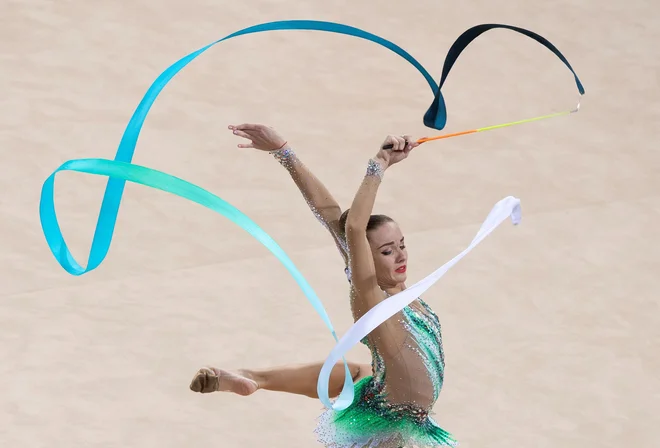 Jekaterina Vedenejeva je v mnogoboju zasedla sedmo mesto. FOTO: Nikolay Doychinov/AFP