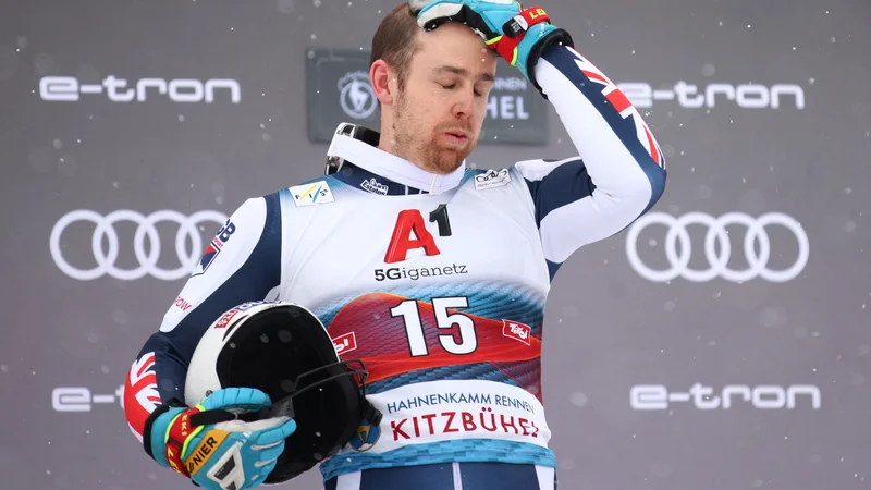 Fotografija: Dave Ryding še sam ni mogel verjeti, kaj mu je letos uspelo v Kitzbühlu. FOTO: Lisi Niesner/Reuters