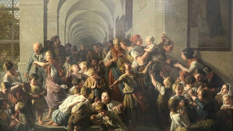 Fotografija: Ferdinand Georg Waldmüller: Samostanska juha za revne, 1858, Belvedere Dunaj FOTO: Milan Ilić
