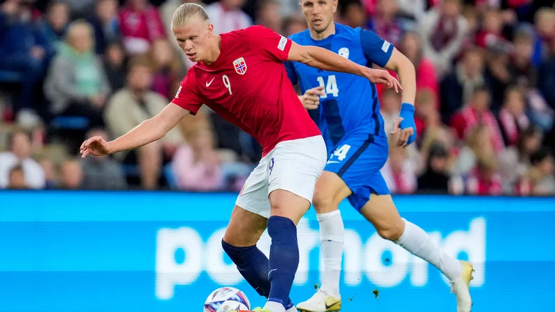 Fotografija: Erling Haaland na Norveškem ni dosegel gola proti Sloveniji. FOTO: Reuters