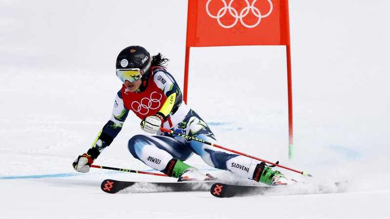 Fotografija: Tina Robnik med tekmo na zadnjih olimpijskih igrah. FOTO: Christian Hartmann/Reuters
