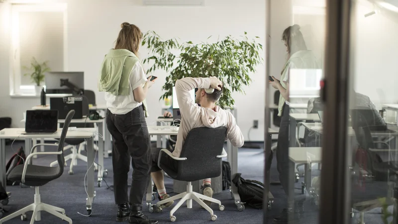 Fotografija: Med razlogi za spremembe so anomalije in nekonkurenčnost slovenskih podjetij v določenih industrijah, pri čemer izstopata IT-sektor in področje svetovalnih storitev. FOTO: Jure Eržen/Delo
