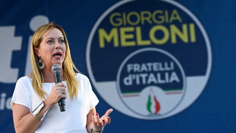 Giorgia Meloni, voditeljica Bratov Italije prevzema oblast. FOTO: Flavio Lo Scalzo/ Reuters