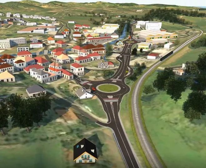Potek trase bodoče prometnice. Vir: Občina Mirna

