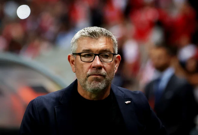 Urs Fischer (na fotografiji) z Berlinčani v tej sezoni nastopa tudi v evropski ligi. FOTO: Pedro Nunes/Reuters
