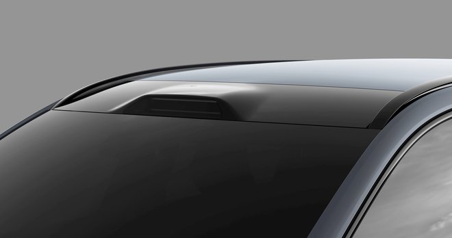 Lidar naj bi bil dokaj elegantno nameščen v sprednji del strehe. FOTO: Volvo Cars
