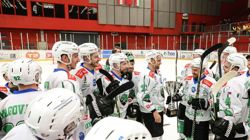 Fotografija: Hokejisti SŽ Olimpije so bili uspešni tudi na Dunaju. FOTO: Črt Piksi/Delo
