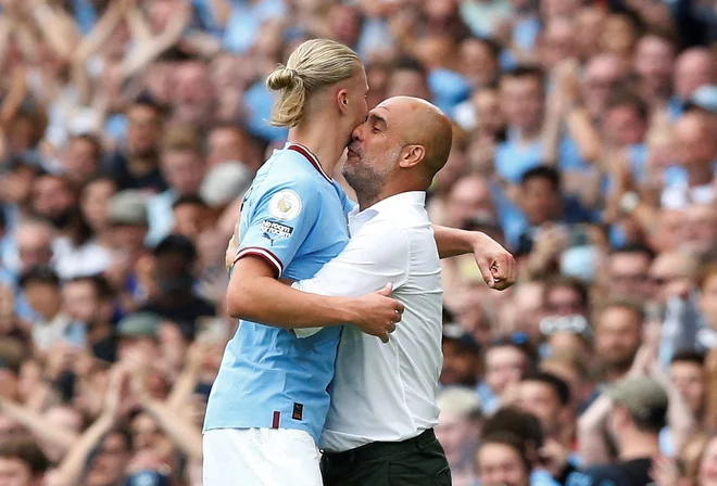 Erling Haaland je napadalec, zaradi katerga je Pep Guardiola spremenil mišljenje o klasičnem napadalcu. FOTO: Craig Brough/Reuters
