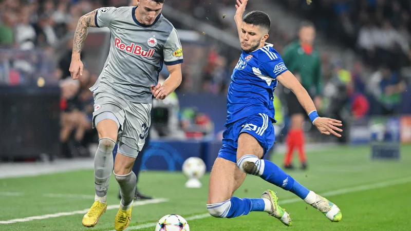 Fotografija: Benjamin Šeško (levo) je spet prikazal zelo dobro predstavo. FOTO: Kerstin Joensson/AFP
