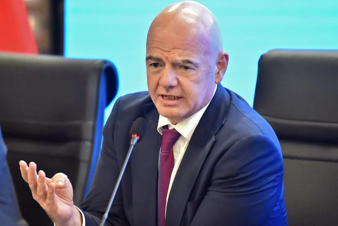Gianni Infantino (na fotografiji) med torkovim obiskom Paragvaja. FOTO:&nbsp;Norberto Duarte/AFP

