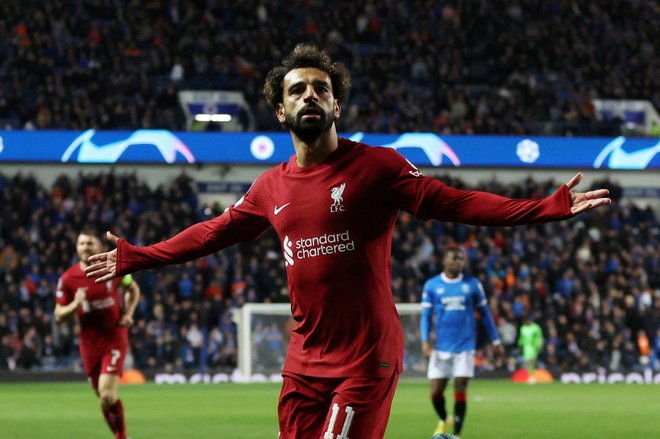 Mohamed Salah je tokrat zablestel s trojčkom golov. FOTO: Lee Smith/Reuters
