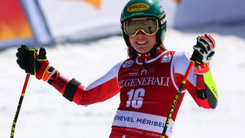 Fotografija: Katharina Liensberger bo med udarnimi aduti rdeče-belo rdečih v novi zimski sezoni. FOTO: Denis Balibouse/Reuters