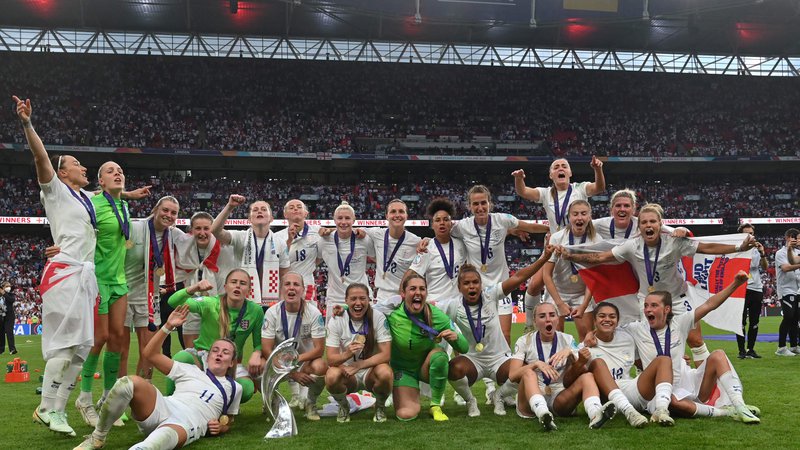 Fotografija: Finale letošnjega eura za ženske je na Wembleyju pripadel Angležinjam, ki so bile boljše od Nemk. FOTO: Justin Tallis/AFP
