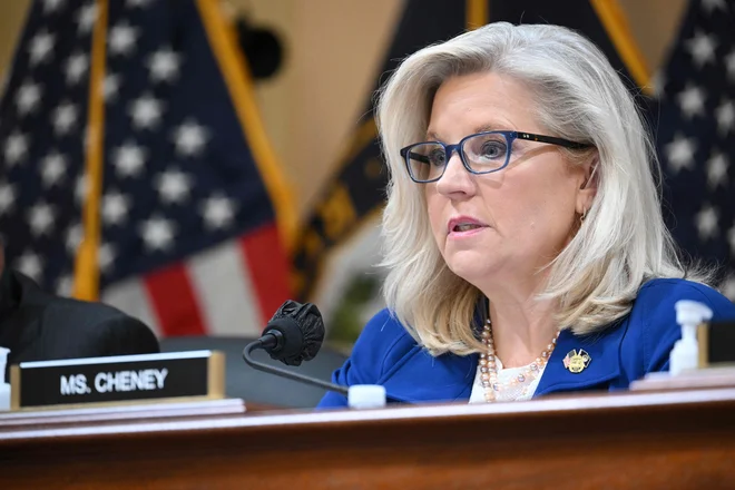 Republikanska predstavnica Wyominga Liz Cheney verjame v Trumpovo krivdo. FOTO: Mandel Ngan/AFP
