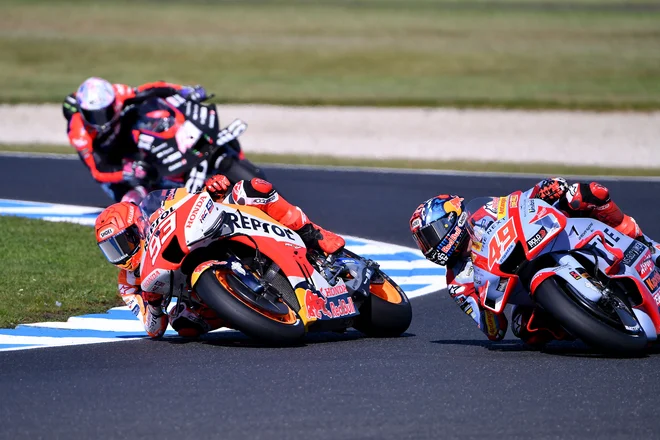 Marc Marquez in Fabio Di Giannantonio FOTO: Paul Crock/AFP
