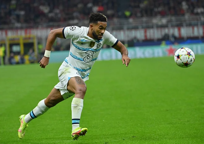 Reece James je staknil poškodbo kolena, zaradi katere bo ostal brez bližnjega svetovnega prvenstva. FOTO: Alberto Pizzoli/AFP
