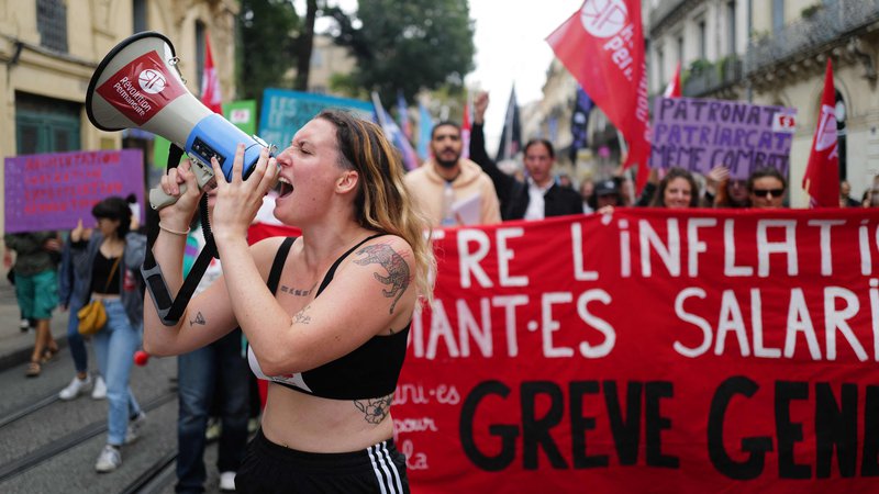 Fotografija: Nezadovoljni Francozi so šli na ulice. FOTO: Sylvain Thomas/AFP
