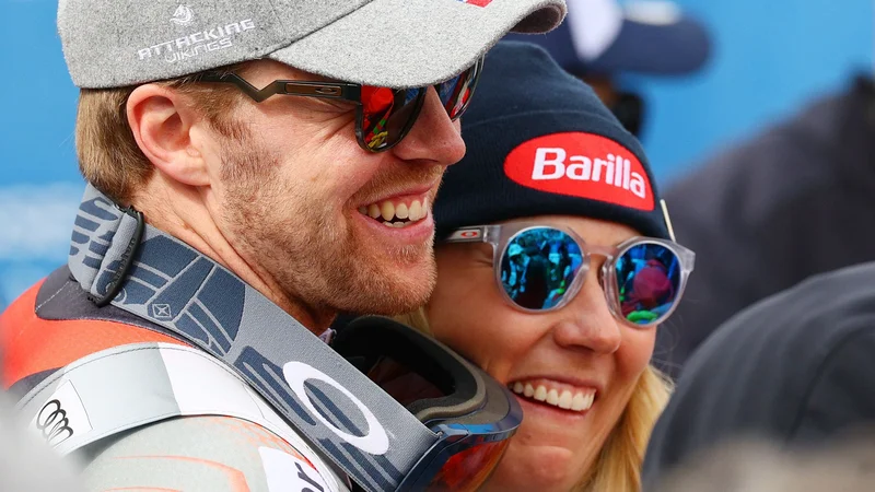 Fotografija: Aleksander Aamodt Kilde in Mikaela Shiffrin sta srečno zaljubljena. Foto Denis Balibouse/Reuters