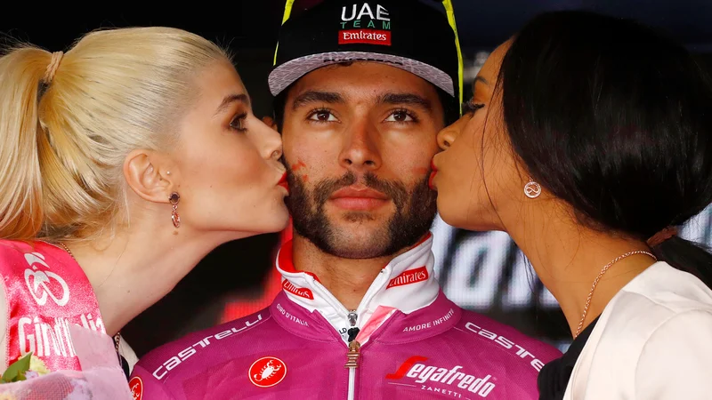 Fotografija: Fernando Gaviria je večkrat opozoril nase v majici UAE Team Emirates. FOTO: Luk Benies/AFP