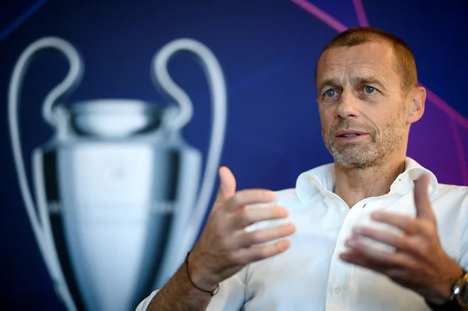Aleksander Čeferin je vnovič odgovoril pobudnikom tako imenovane superlige. FOTO: Franck Fife/AFP
