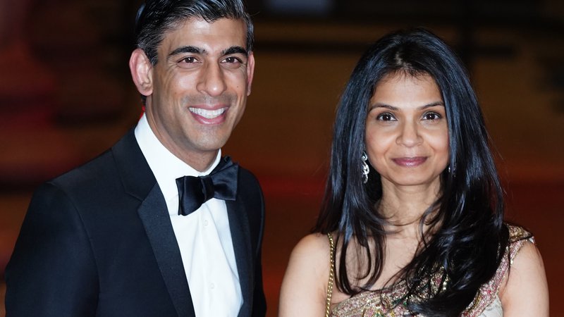 Fotografija: Rishi Sunak se je s hčerjo indijskega milijarderja poročil leta 2009.
FOTO: Ian West/ Pa Images Via Reuters Connect
