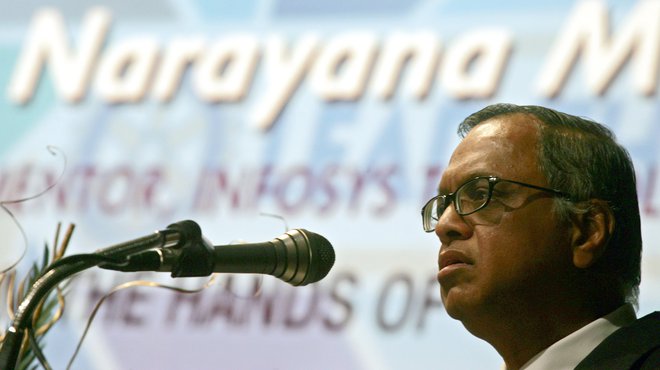 Premoženje Sunakovega tasta N. R. Narayane Murthyja je Forbes ocenil na približno 4,6 milijarde evrov.

FOTO: Parth Sanyal/Reuters
