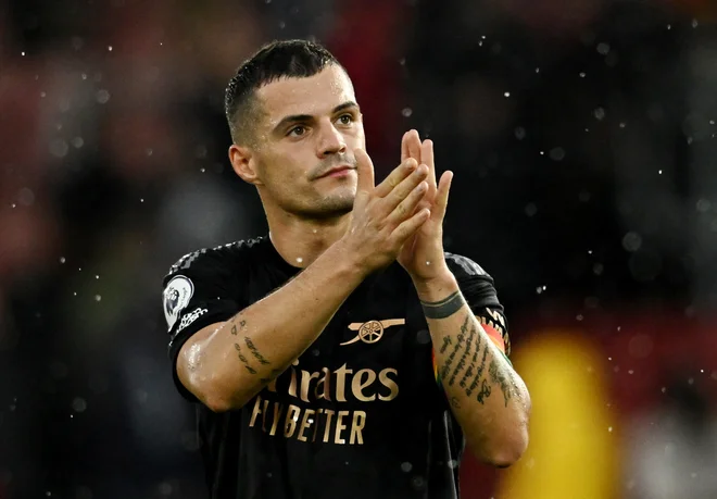 Granit Xhaka je nosilec igre Arsenala. FOTO: Dylan Martinez/ Reuters
