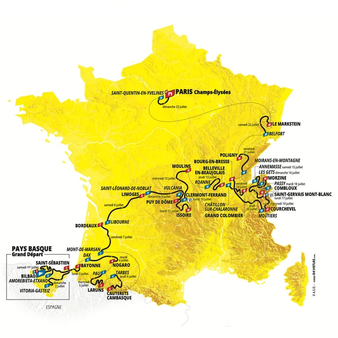 Trasa Tour de Francea 2023. VIR: Cyclingnews
