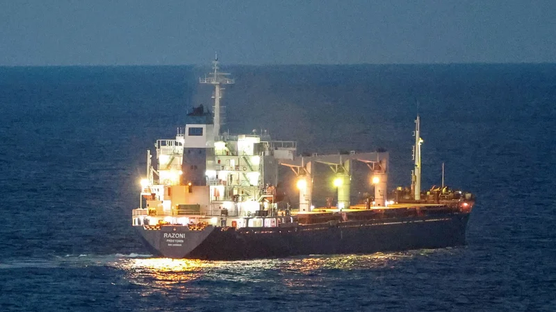Fotografija: Ukrajina je pojasnilo Moskve, da se iz sporazuma umika zaradi napadov z brezpilotnimi letalniki na rusko črnomosko floto, označila za »lažni izgovor«. FOTO: Yoruk Isik/Reuters