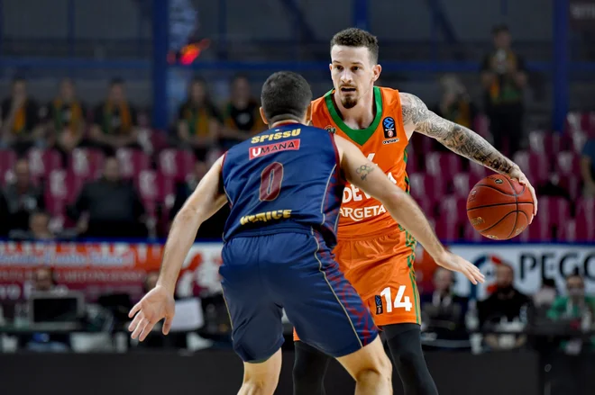 Josh Adams je dosegel svoji prvi točki šele v 24. minuti. FOTO: Cedevita Olimpija
