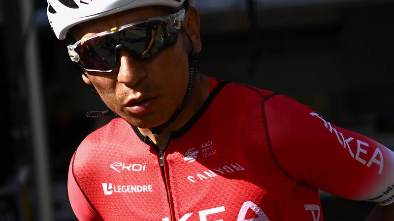 Fotografija: Nairo Quintana ni uspel s pritožbo na Mednarodno športno razsodišče. FOTO: Marco Bertorello/AFP
