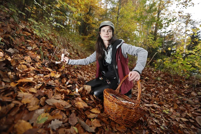 Katarina Grabnar Apostolides je mikologinja in determinatorka, članica štirih gobarskih društev. FOTO: Leon Vidic

