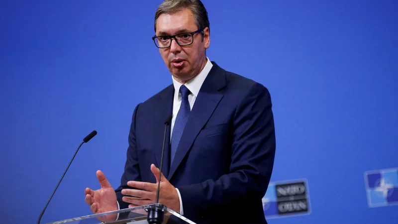 Vučić je poudaril, da bi pri razpletu razmer lahko pomembno vlogo igrale ZDA. FOTO: Johanna Geron/Reuters