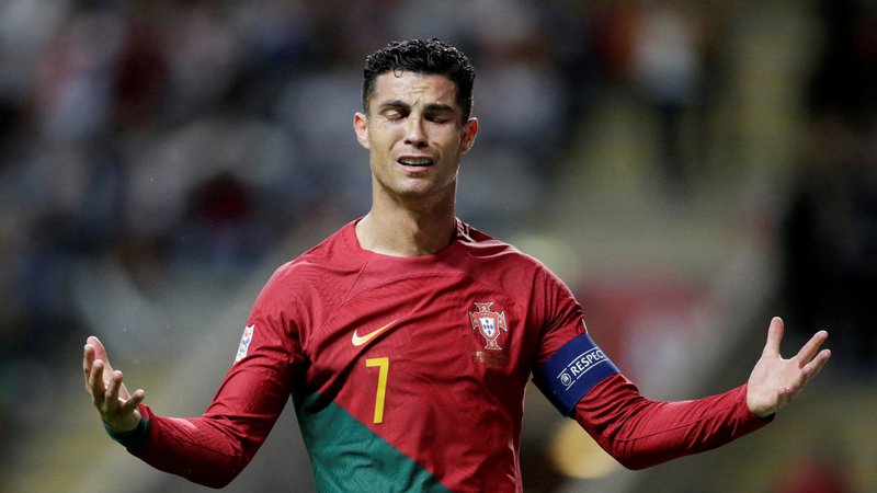 Fotografija: Cristiano Ronaldo bo petič igral na svetovnem prvenstvu. FOTO: Miguel Vidal/Reuters

