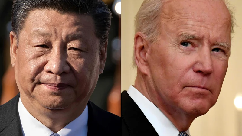 Fotografija: V nasprotju s prvim srečanjem pred več kot desetimi leti v Pekingu, ko sta bila podpredsednika, sta Xi Jinping in Joe Biden zdaj najmočnejša voditelja na svetu. FOTO: Nicolas Asfouri/AFP