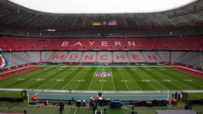 Fotografija: Münchenski spektakel ameriškega nogometa je napolnil štadion nogometnega velikana Bayerna. FOTO: Kirby Lee/Usa Today Sports
