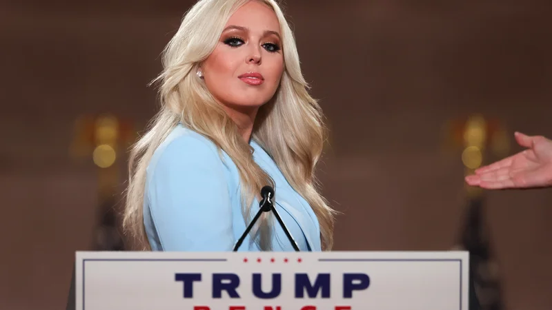 Fotografija: Tiffany Trump med republikansko konvencijo leta 2020, ki je zaradi pandemije v večjem delu potekala prek spleta. FOTO: Jonathan Ernst/Reuters