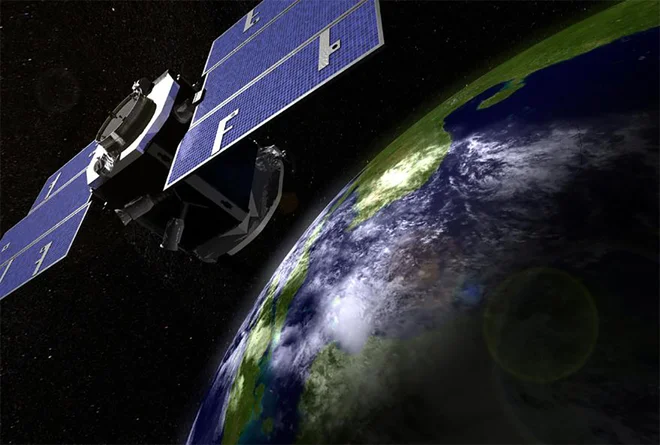 Artist&#39;s illustration of NASA&#39;s Cloudsat satellite.
Credits: Graeme L. Stephens Foto Graeme L. Stephens Delo
