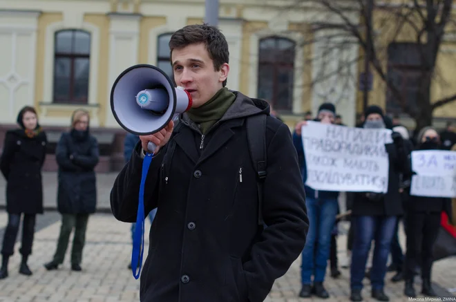 Več let je že dejaven v ukrajinski levičarski organizaciji Socialno gibanje, ki temelji na načelih demokratičnega socializma, boja proti kapitalizmu in ksenofobiji. FOTO: osebni arhiv
