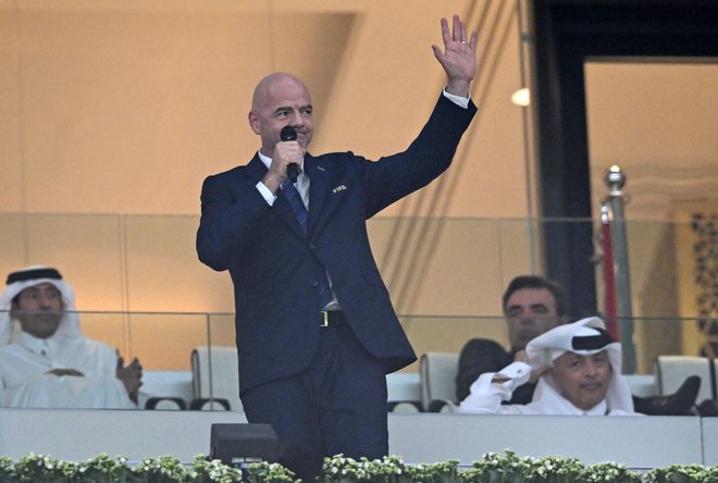 Predsednik Svetovne nogometne zveze Gianni Infantino je močno razburil del svetovni javnosti. Foto Raul Arboleda/AFP
