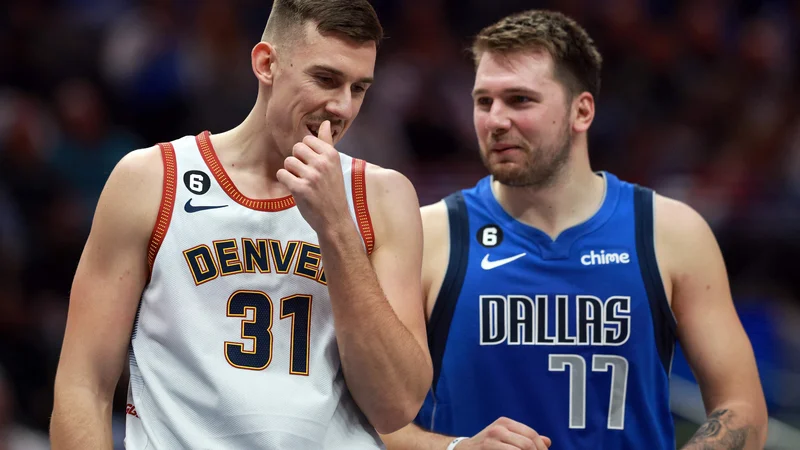 Fotografija: Vlatko Čančar in Luka Dončić. FOTO: Tom Pennington/Getty Images via AFP