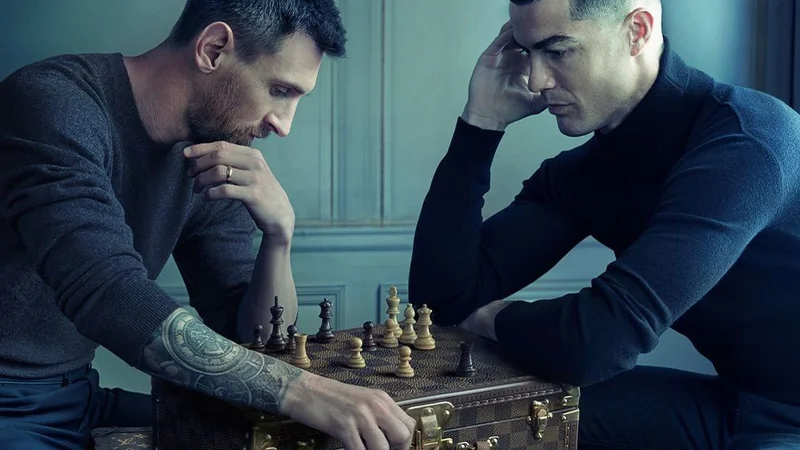 Fotografija: Cristiano Ronaldo (levo), Lionel Messi in Annie Leibovitz so ustavrili fotografijo leta. FOTO: Instagram
