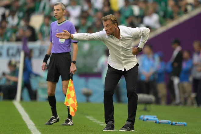 Herve Renard med tekmo z Argentino. FOTO: Juan Mabromata/AFP
